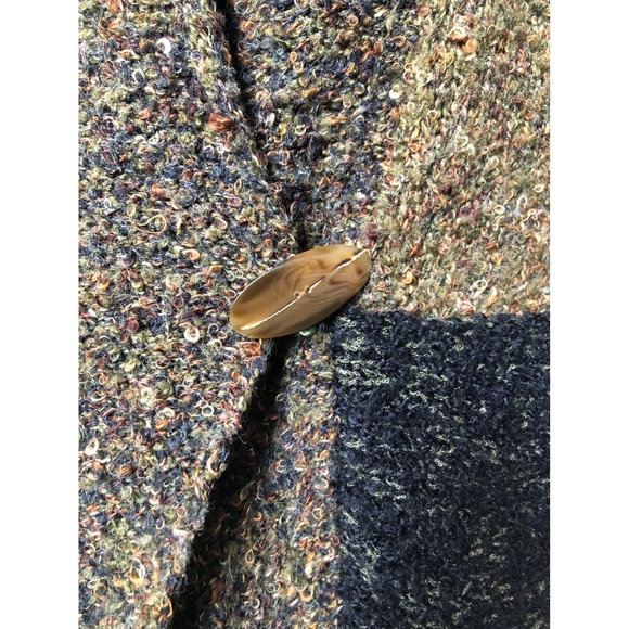 Vtg. Chicos Cardigan Sweater Duster Long Knit Open Front Pockets Brown Black | L - Picture 9 of 16